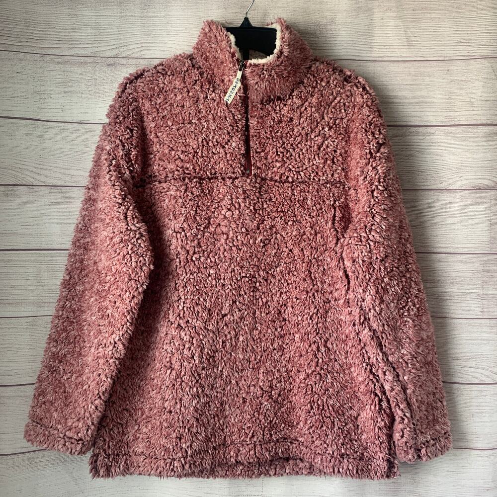 Copper Key Mauve Quarter Zip Fleece Pullover Sweater or Jacket Size Large